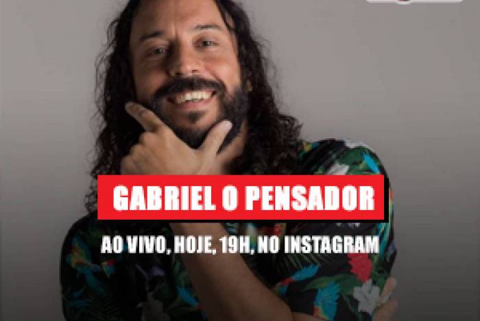 Arte de destaque na home - chamada para live de Gabriel o Pensador no MH (29/7/20)