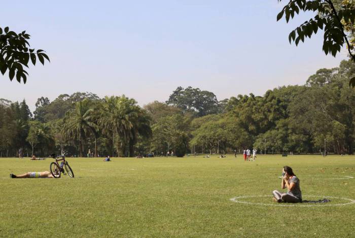 Lazer no Parque do Ibirapuera está liberado após a flexibilização do isolamento social