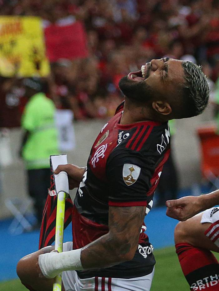 11/03/2020 - Libertadores da America -  FLAMENGO x BARCELONA SC ( EQU ) - Fase de grupos, Grupo A, Rodada 2 de 6. Estadio Maracana, Rio de Janeiro, RJ. Gabigol comemorando seu gol. Foto: Daniel Castelo Branco / Agencia O Dia