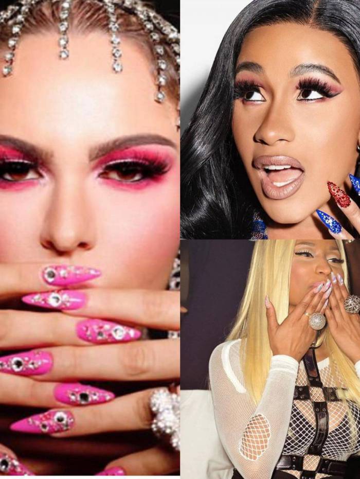 Modelo da Playboy se inspira em Cardi B e gasta R$ 15 mil por m&ecirc;s com unhas com cristais Swarovski