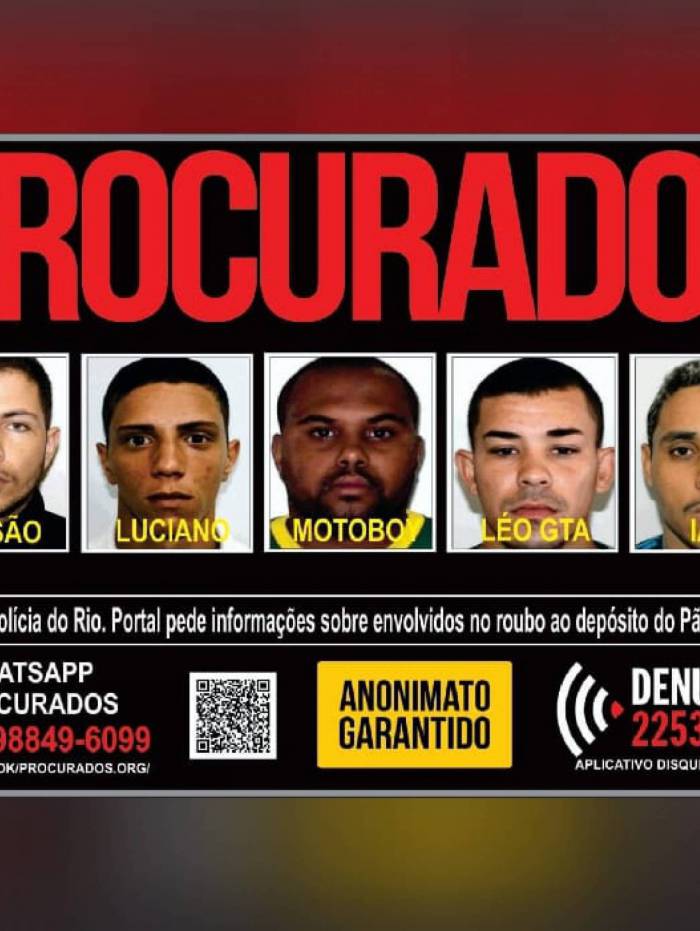 Portal dos Procurados pede informações sobre envolvidos em em roubo a depósito em Caxias