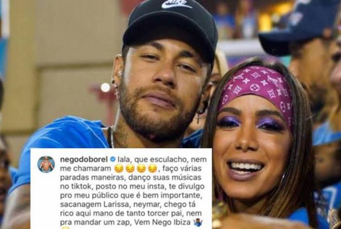 Negão do Borel reclama por não ter sido convidado para viagem com Neymar e Anitta