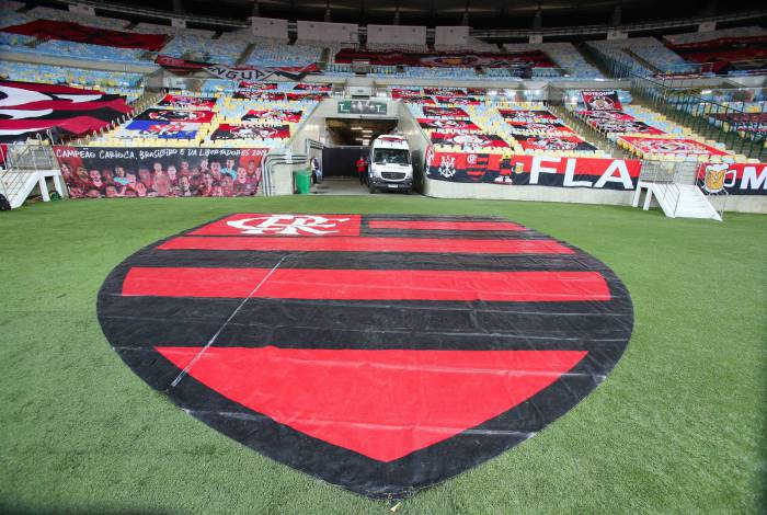 Rio - 15/07/2020 - FINAL CAMPEONATO CARIOCA -   Flamengo X Fluminense no Maracana.  Estadio MAracana,  Arquibancada vazia. Faixas de TORCIDA. Sem torcedor. Foto: Daniel Castelo Branco /  Agencia O Dia