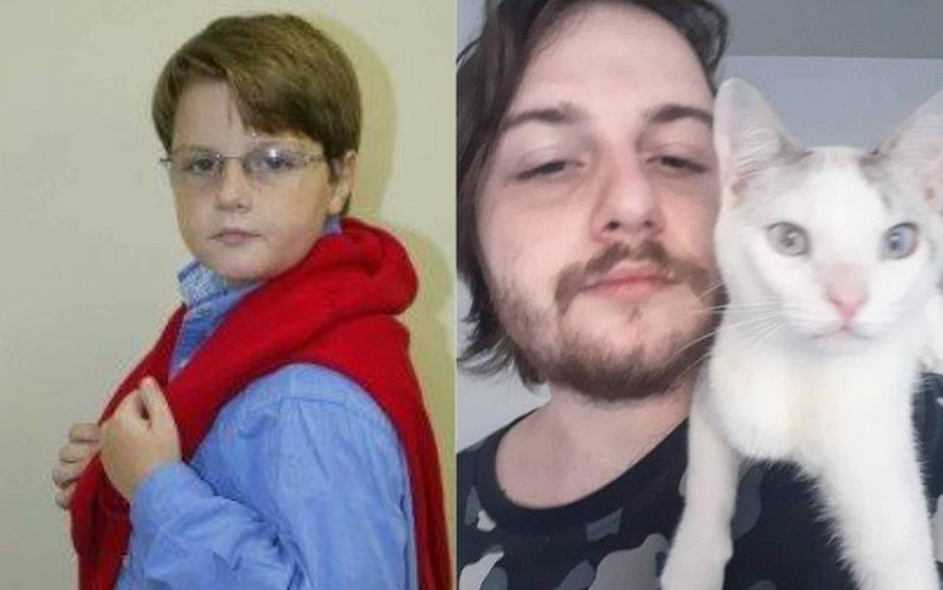 Felipe Latgé na época de 'Da cor do pecado' e atualmente