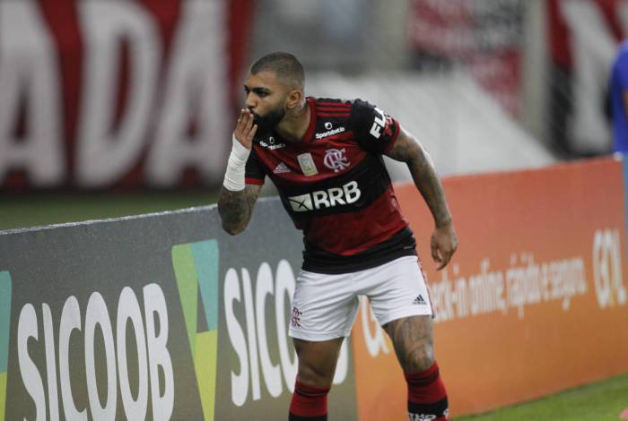 Gabigol comemora seu gol
Gabigol comemora seu gol