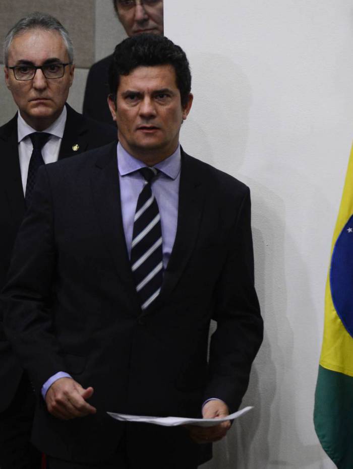 Sergio Moro chega à coletiva de imprensa para anunciar demissão do cargo de ministro da Justiça e Segurança Pública