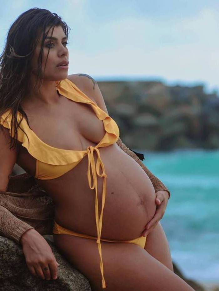 Ex-BBB Franciele está na reta final da gravidez de Enrico