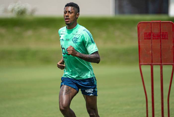 Bruno Henrique no treino do Flamengo
