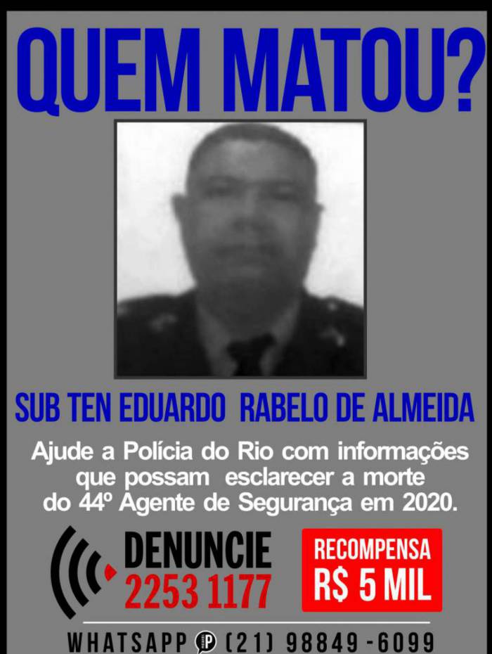 Subtenente da PM, Eduardo Rabelo de Almeida foi morto a tiros em tentativa de assalto