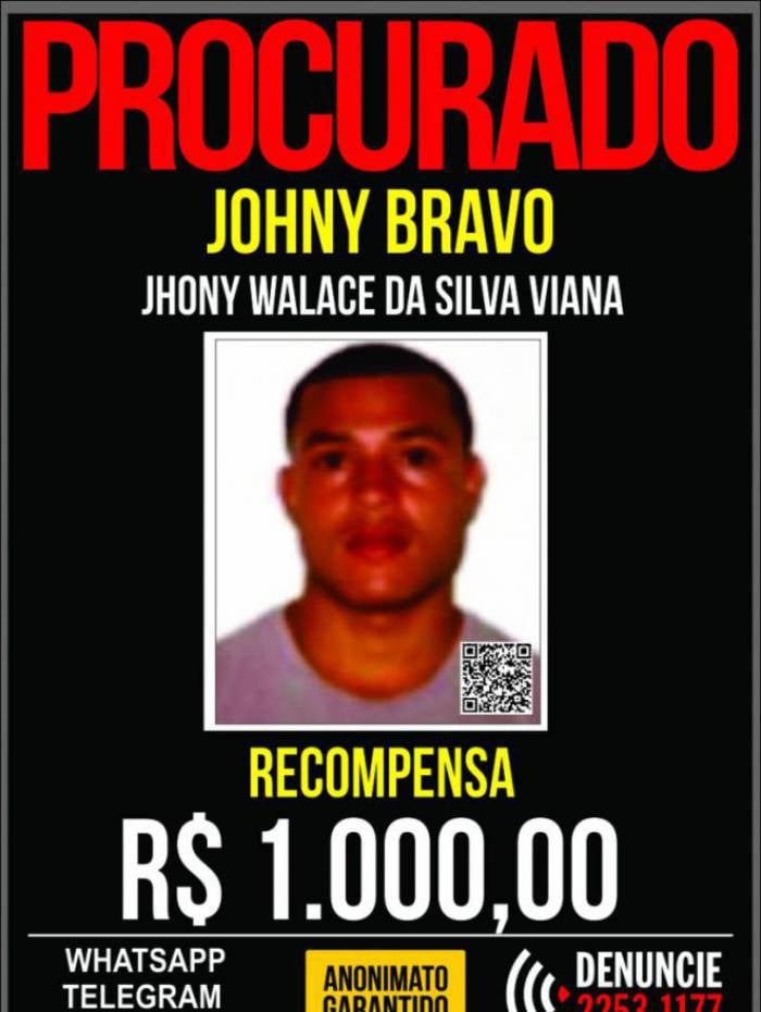 Recompensa pela prisão do traficante é de R$ 1 mil