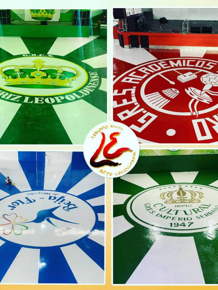 Através do artista Leandro Assis, quatro escolas de samba pintaram seus espaços: Imperatriz, Salgueiro, Beija-Flor e Império Serrano