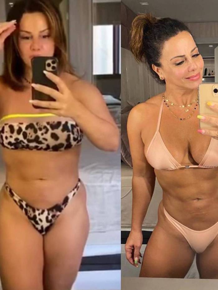 Viviane Araújo mostra antes e depois