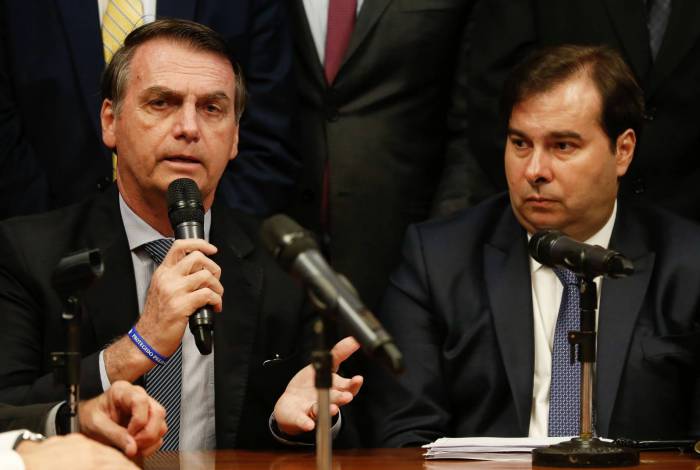 Presidente da República, Jair Bolsonaro, e presidente da Câmara, Rodrigo Maia