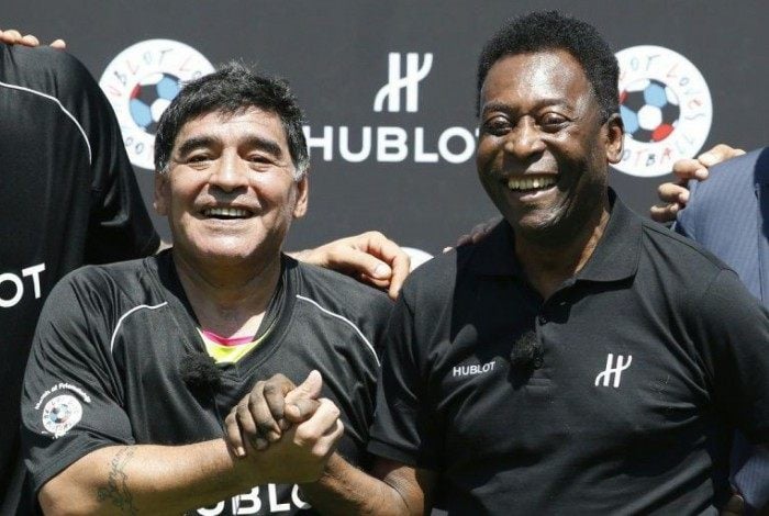 Maradona e Pelé cessaram a briga entre os dois