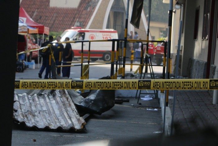 Hospital Federal de Bonsucesso, na Zona Norte do Rio, um dia apos ser atingido por inc&ecirc;ndio 