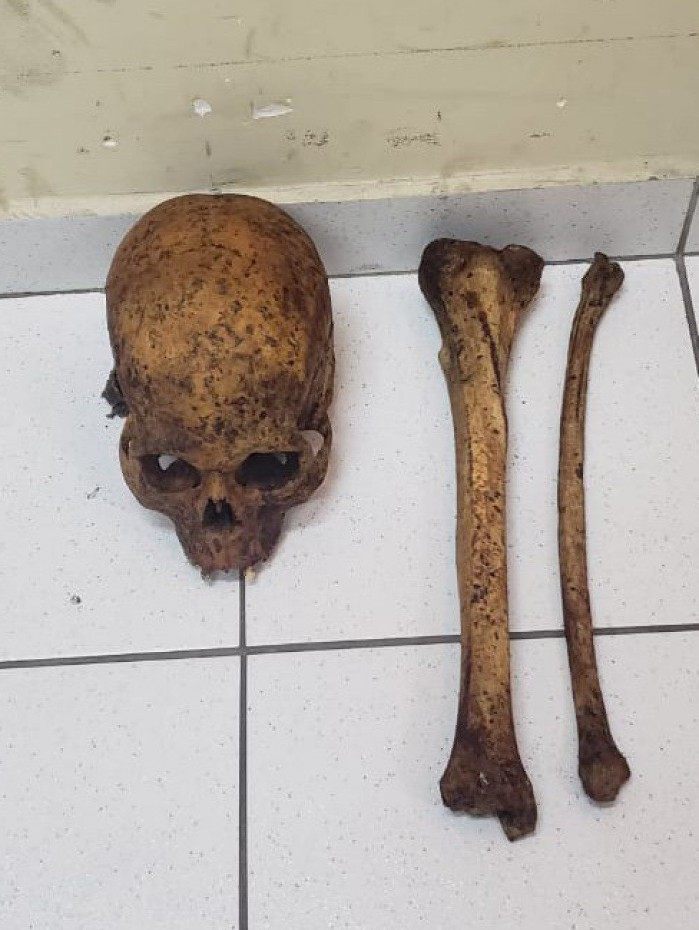 Homem foi preso em flagrante com um crânio e dois ossos retirados de covas