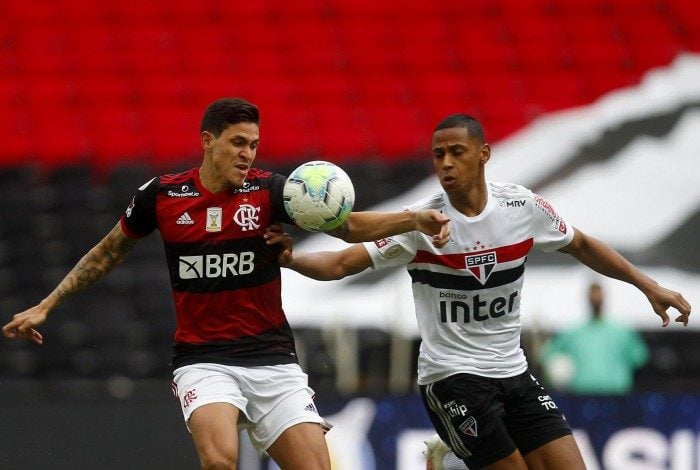 Rio de Janeiro - 01/11/2020 -  Pedro do Flamengo durante partida contra a equipe do São Paulo no estadio do Maracana valido pelo Campeonato Brasileiro 2020. Foto: Luciano Belford/agencia O Dia