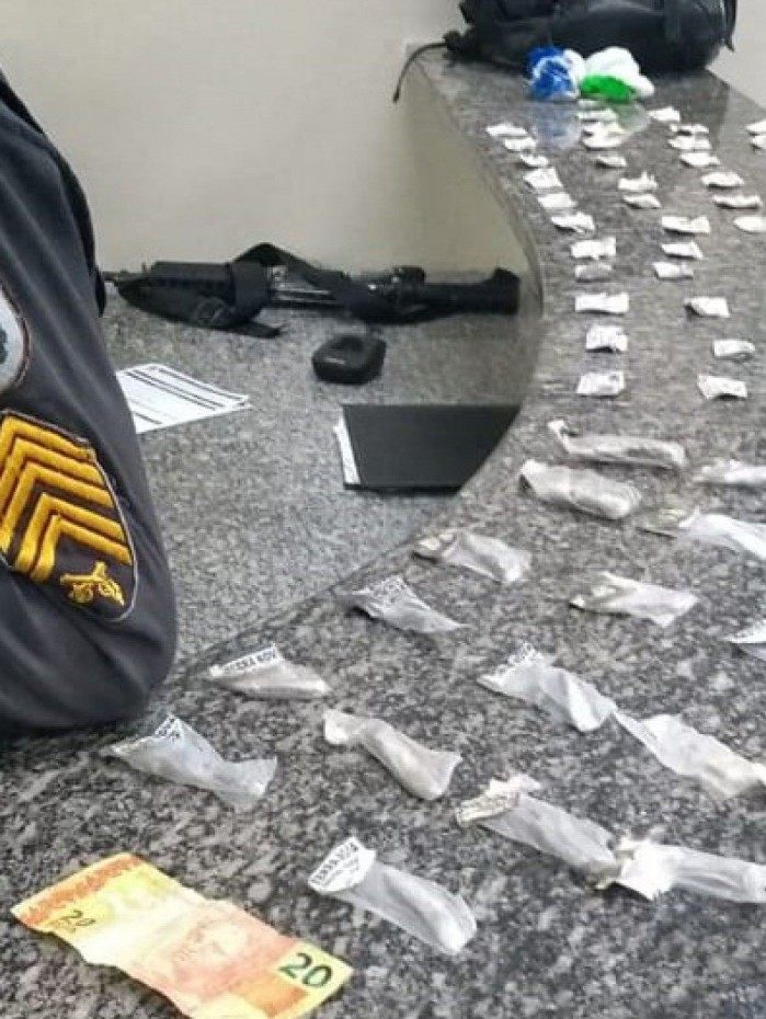 Material apreendido em ação da PM em Conselheiro Paulino