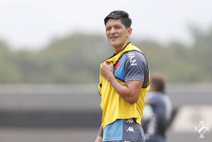 Germán Cano no treino do Vasco