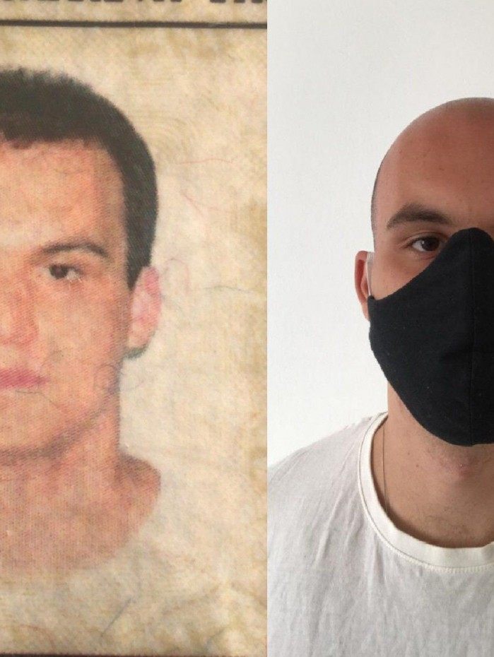 Eduardo Pacheco na foto da CNH e hoje, no dia da eleição