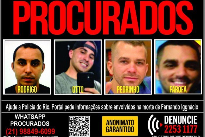 Cartaz mostra fotos dos acusados de matar contraventor no Rio