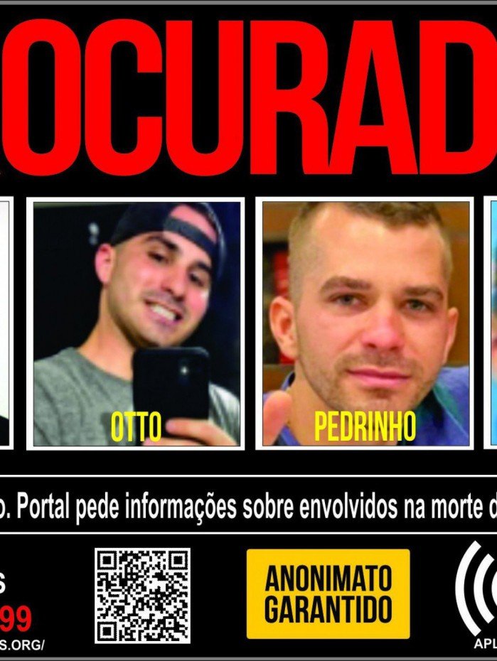 Cartaz mostra fotos dos acusados de matar contraventor no Rio