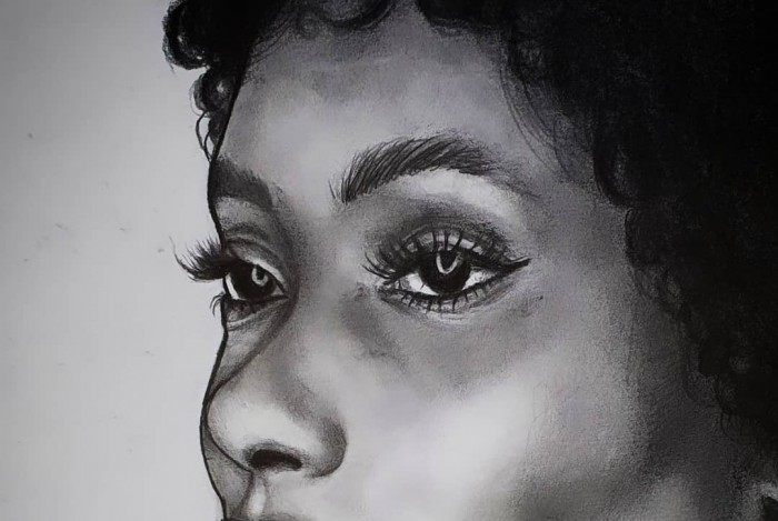 Desenho que Juan fez da namorada, Erika Januza