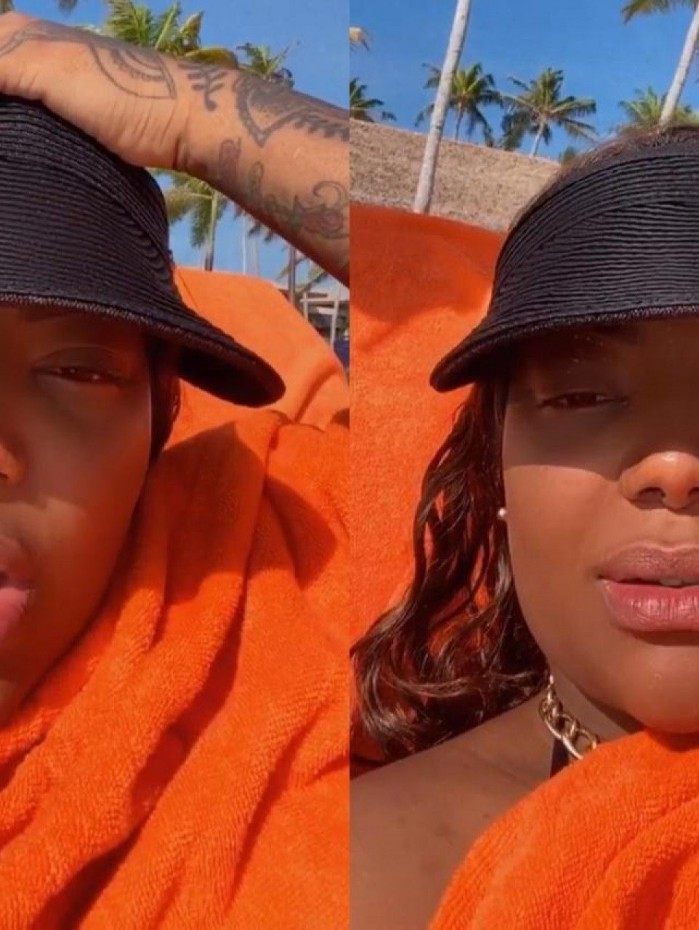 Ludmilla perde a peruca nas Ilhas Maldivas