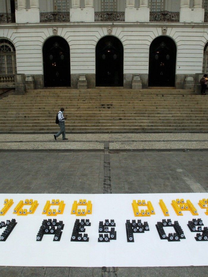 Ato na Cinelândia pela passagem dos mil dias da Morte de Marielle Franco.