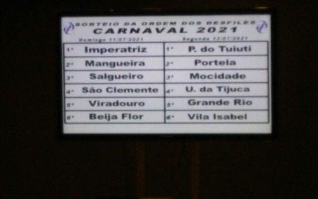 Carnaval 2021: Confira a ordem dos desfiles do Grupo Especial