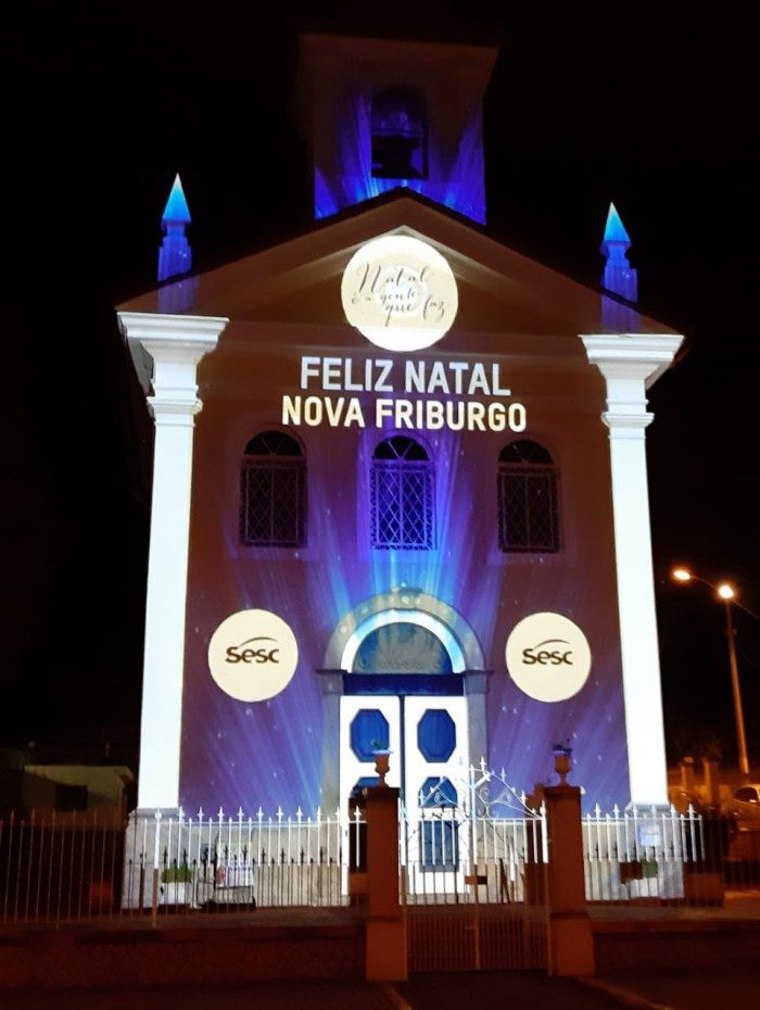 Em 2019 as projeções foram feitas na fachada da Capela São João Batista