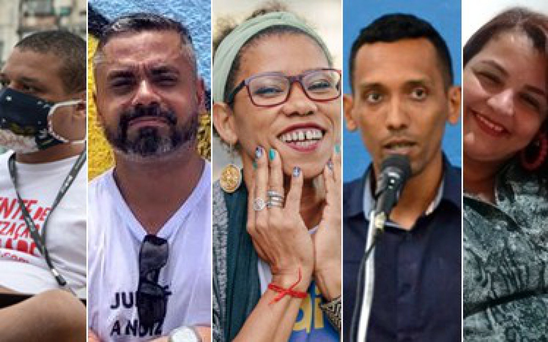 Da esquerda para a direita: Anísio Borba (Maré), André Melo (Cidade de Deus), Zoraide Gomes (Prazeres), Paulo Silva (Parque Ipanema) e Elizabeth Barbosa (Preventório) - Arquivo Pessoal