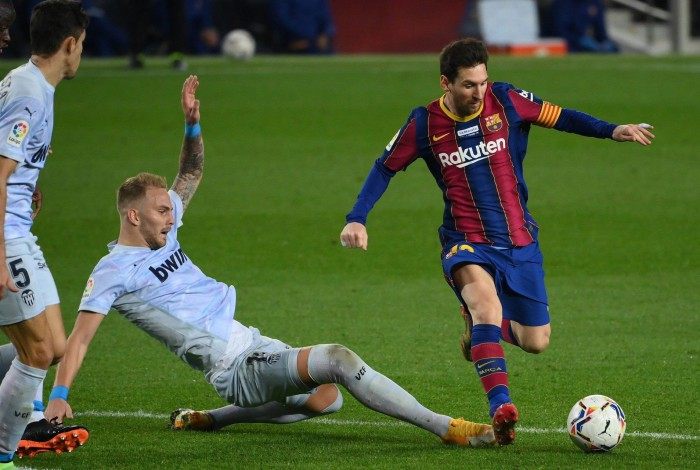 O atacante Lionel Messi chegou aos 643 gols com a camisa do Barcelona