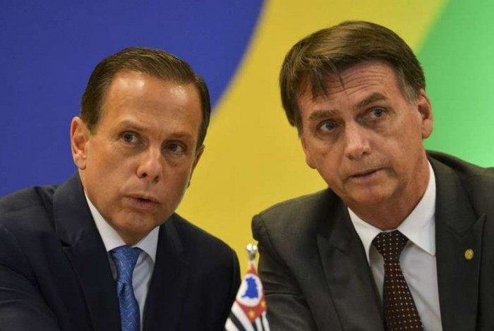Governador de São Paulo, João Doria, e o presidente da República, Jair Bolsonaro 