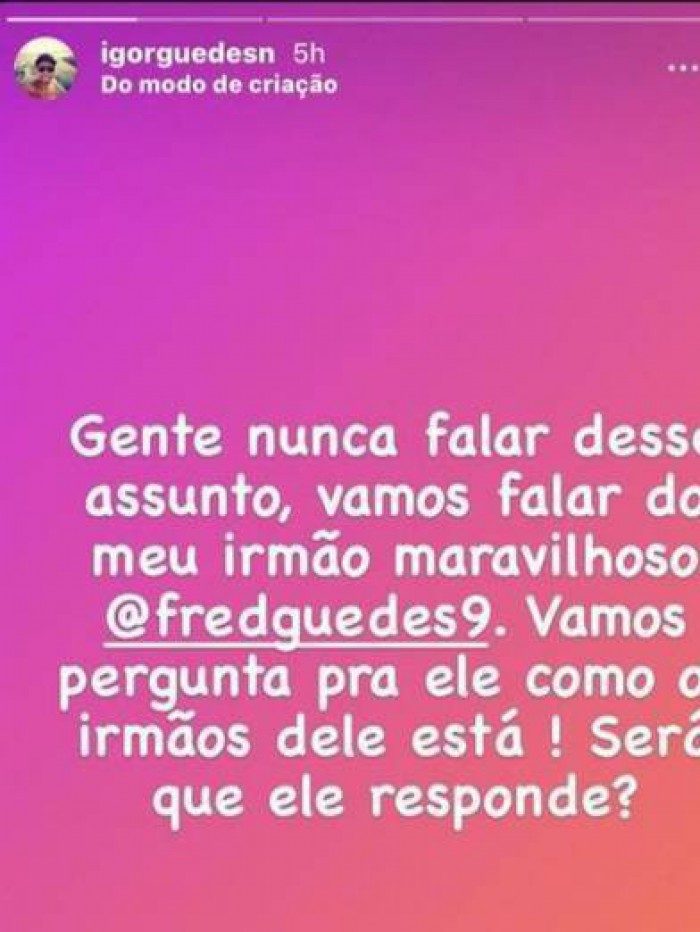 Igor Guedes cobra ajuda de seu irmão, o atacante Fred, do Fluminense