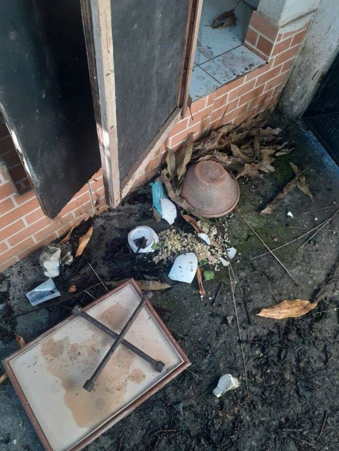 Local foi totalmente destru&iacute;do por criminoso - Reprodução