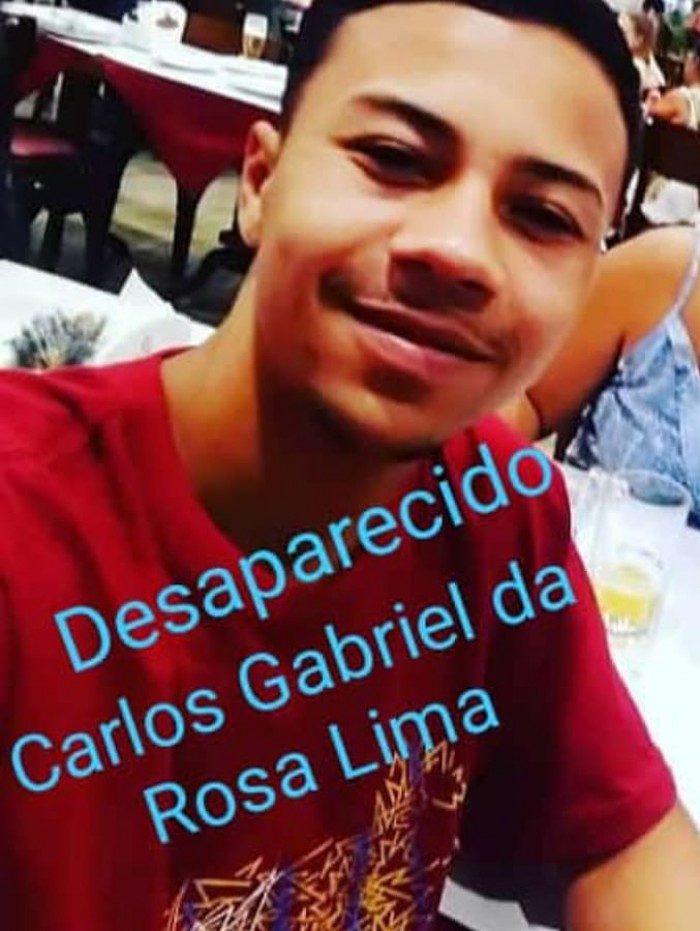  Carlos Gabriel Rosa, de 20 anos, está desaparecido desde a última terça-feira