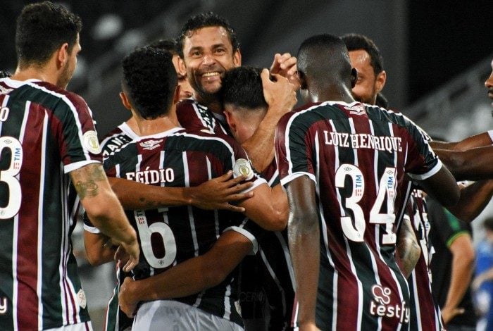 Rio de Janeiro, RJ - Brasil - 31/01/2021 - Nilton Santos - Martinelli comemorando seu segundo gol com Fred e grupo
Campeonato Brasileiro. 33ª Rodada. Jogo Fluminense x Goiás.
FOTO DE MAILSON SANTANA/FLUMINENSE FC

IMPORTANTE: Imagem destinada a uso institucional e divulgação, seu uso comercial está vetado incondicionalmente por seu autor e o Fluminense Football Club.

IMPORTANT: Image intended for institutional use and distribution. Commercial use is prohibited unconditionally by its author and Fluminense Football Club.

IMPORTANTE: Imágen para uso solamente institucional y distribuición. El uso comercial es prohibido por su autor y por el Fluminense Football Club.
