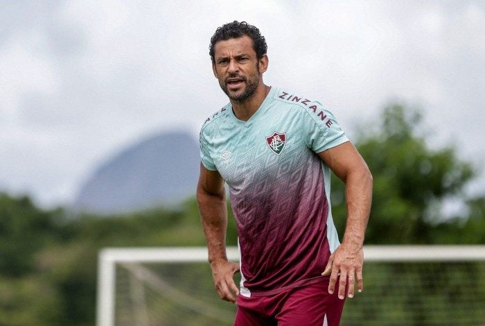Fred em treino do Fluminense