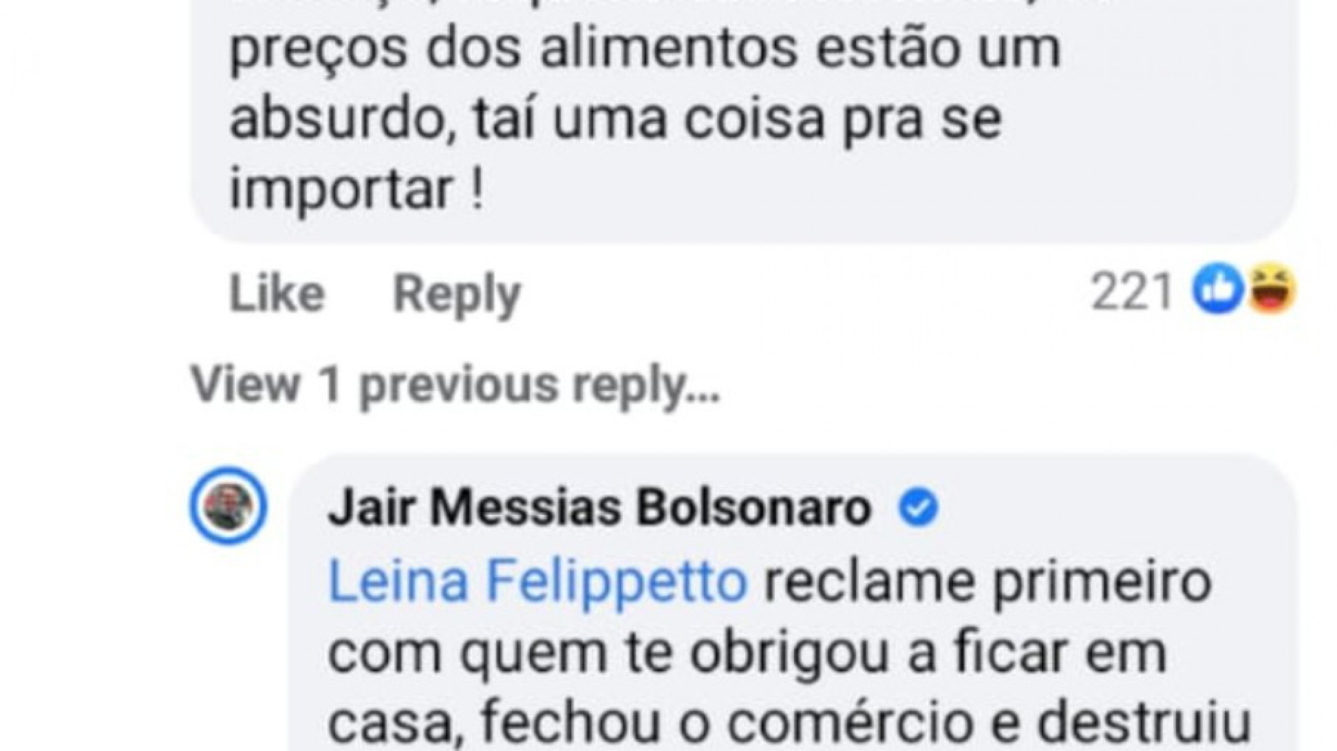 'Reclame com quem te obrigou a ficar em casa', diz Bolsonaro sobre inflação alta
