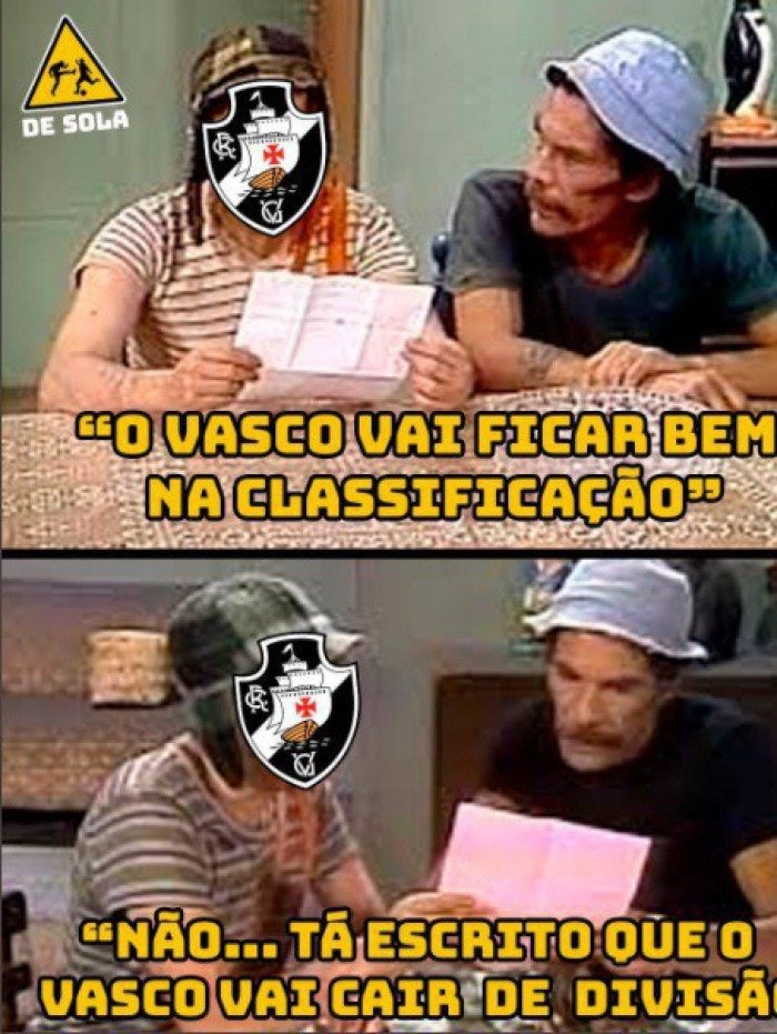 Memes: Rivais ironizam rebaixamento do Vasco