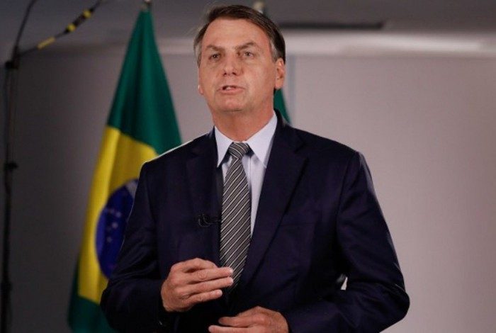 Presidente Jair Bolsonaro (sem partido) durante pronunciamento em rede nacional de rádio e TV