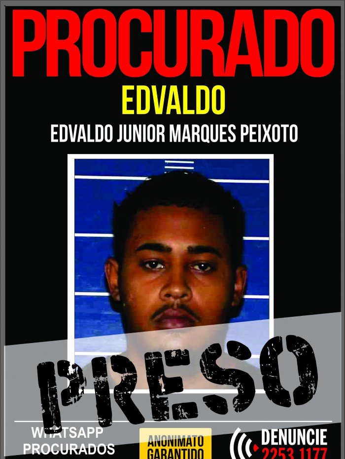 Edvaldo Junior Marques Peixoto, de 24 anos, foi preso nesta ter&ccedil;a-feira
