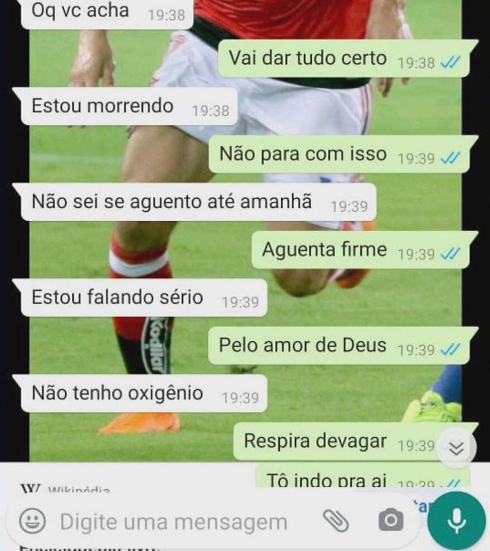 Troca de mensagens entre Ricardo e Greice

 - Reprodução/TV Globo