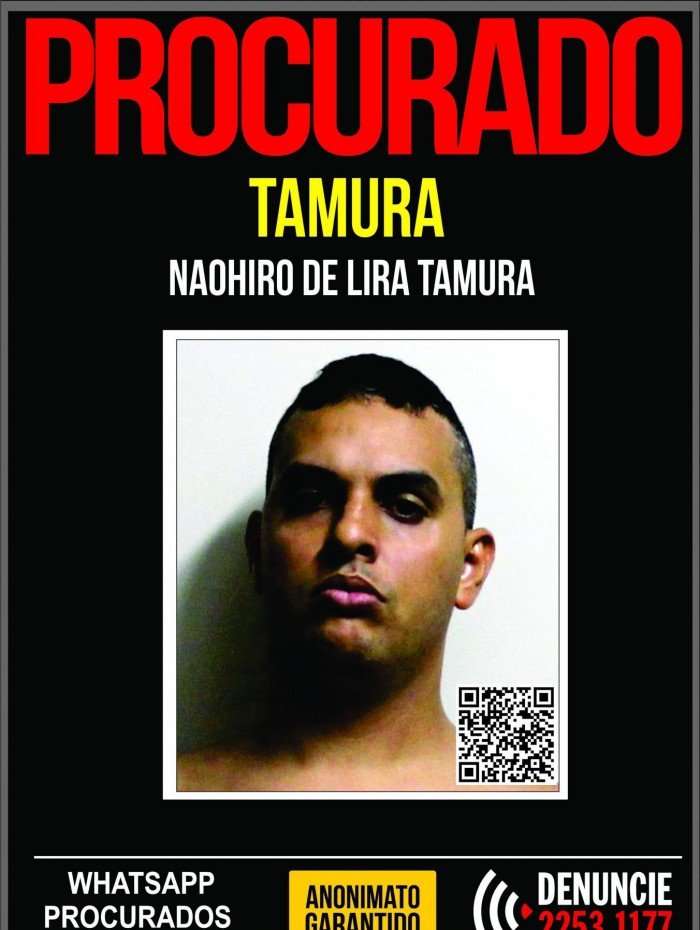 Foragido Naohiro de Lira Tamura, de 32 anos