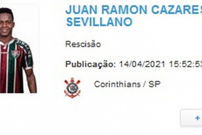 Cazares já está com a camisa do Fluminense no sistema da CBF