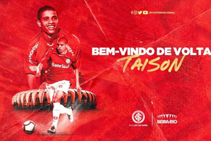 Revelado na base do Inter, Taison volta ao clube após 11 como principal reforço para a disputa da Libertadores