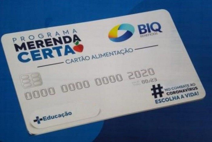Cartão Merenda Certa distribuído pelo governo municipal de Petrópolis