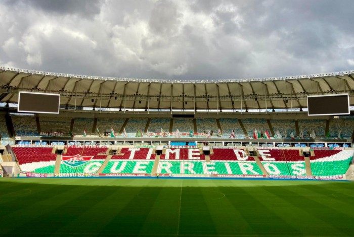 Torcida do Fluminense montou mosaico no Maracanã para a estreia na Libertadores