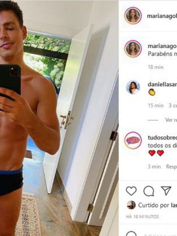 Mariana Goldfarb parabeniza Cau&atilde; Reymond com foto de cueca